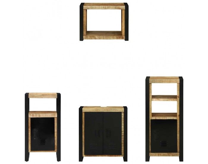 Sonata H Комплект мебели за баня 4 pcs Кафяво Солидно мангово дърво