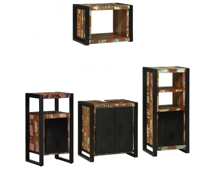 Sonata H Комплект мебели за баня 4 pcs Солидна рециклирана дървесина