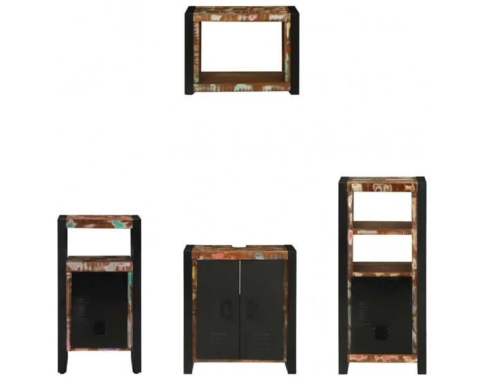 Sonata H Комплект мебели за баня 4 pcs Солидна рециклирана дървесина