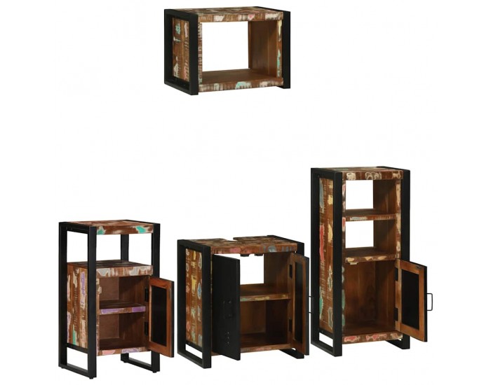 Sonata H Комплект мебели за баня 4 pcs Солидна рециклирана дървесина