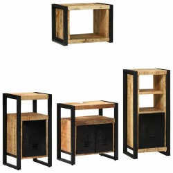 Sonata H Комплект мебели за баня 4 pcs Кафяв Солидно мангово дърво - Комплекти