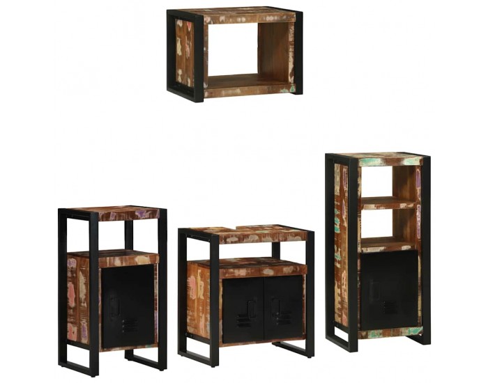 Sonata H Комплект мебели за баня 4 pcs Солидна рециклирана дървесина