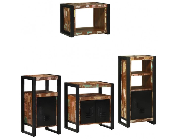 Sonata H Комплект мебели за баня 4 pcs Солидна рециклирана дървесина