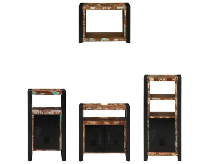 Sonata H Комплект мебели за баня 4 pcs Солидна рециклирана дървесина