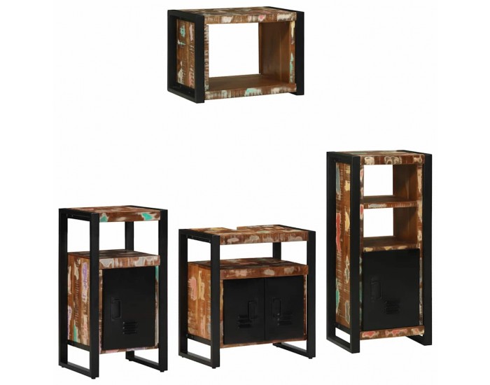 Sonata H Комплект мебели за баня 4 pcs Солидна рециклирана дървесина