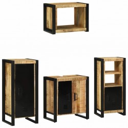 Sonata H Комплект мебели за баня 4 pcs Кафяво Солидно мангово дърво - Комплекти
