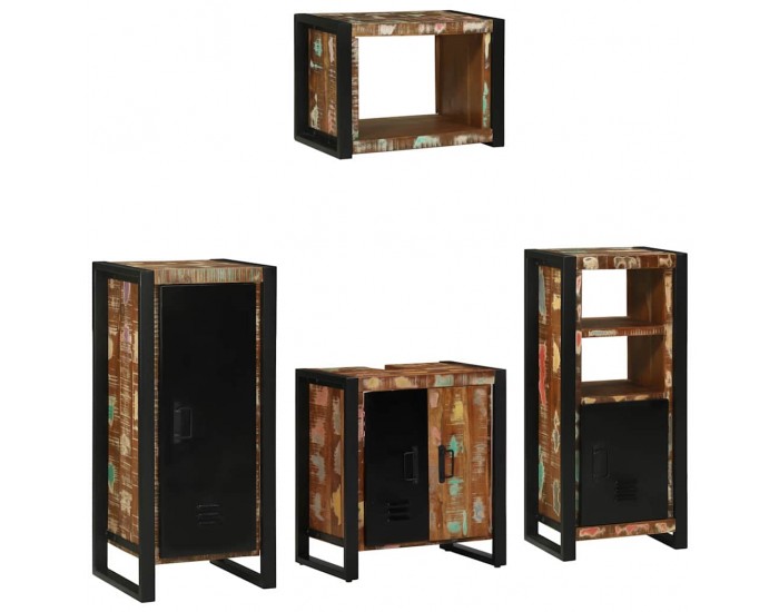 Sonata H Комплект мебели за баня 4 pcs Солидна рециклирана дървесина