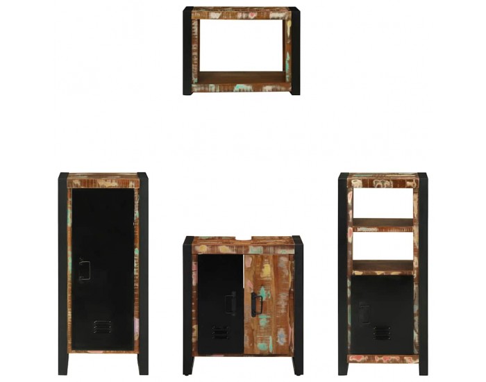 Sonata H Комплект мебели за баня 4 pcs Солидна рециклирана дървесина