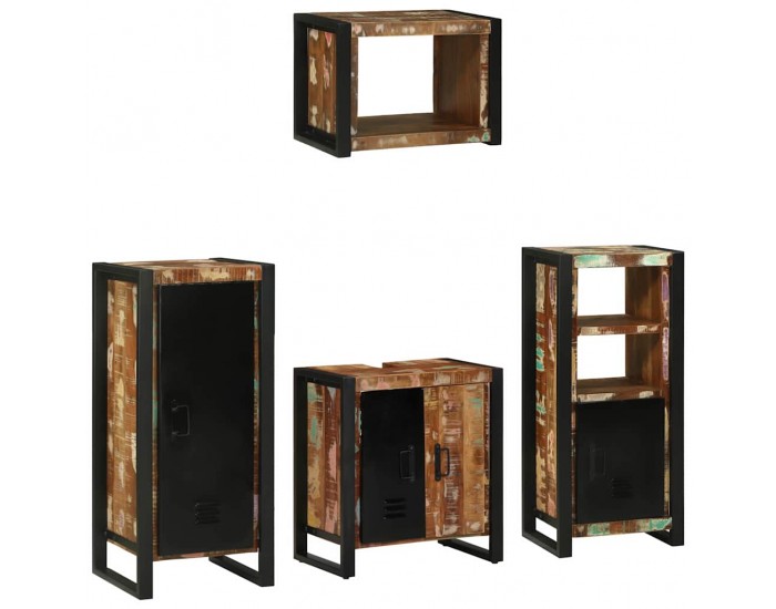 Sonata H Комплект мебели за баня 4 pcs Солидна рециклирана дървесина