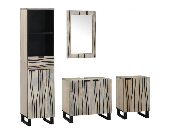 Sonata H Комплект мебели за баня 4 pcs Орехов кафяв 38 x 33 x 160 см