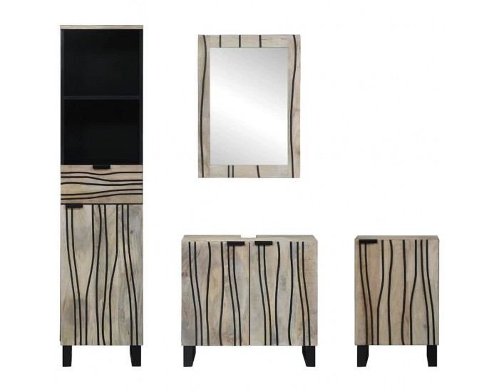 Sonata H Комплект мебели за баня 4 pcs Орехов кафяв 38 x 33 x 160 см