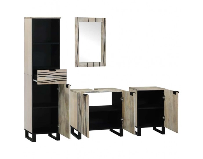 Sonata H Комплект мебели за баня 4 pcs Орехов кафяв 38 x 33 x 160 см