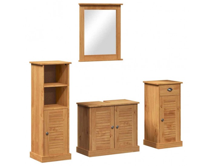 Sonata H Комплект мебели за баня 4 pcs Меденокафяво 37 x 34 x 110 см