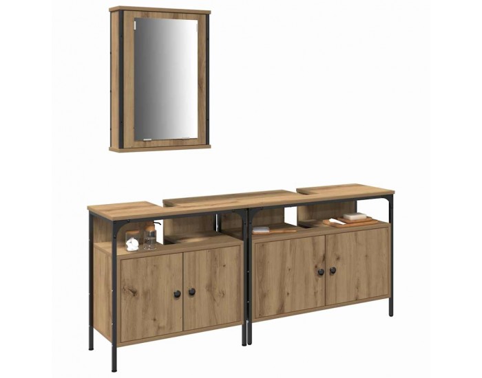 Sonata H Модулни единици за баня с врата 3 pcs Кафяво 80 x 30 x 60 cm