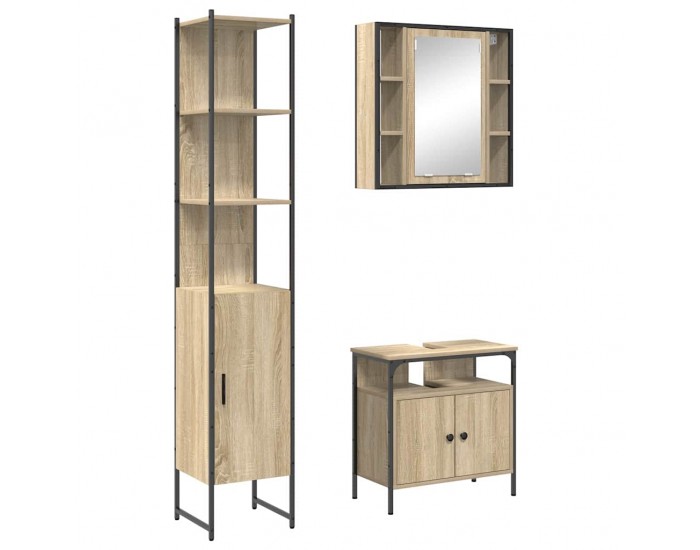 Sonata H Комплект мебели за баня 3 pcs дъб сонома 33 x 33 x 185.5 см