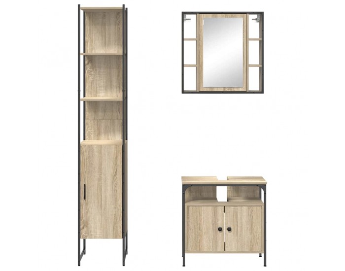 Sonata H Комплект мебели за баня 3 pcs дъб сонома 33 x 33 x 185.5 см