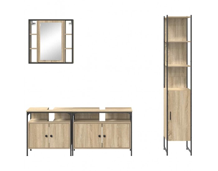 Sonata H Комплект мебели за баня 4 pcs дъб сонома 33 x 33 x 185.5 см