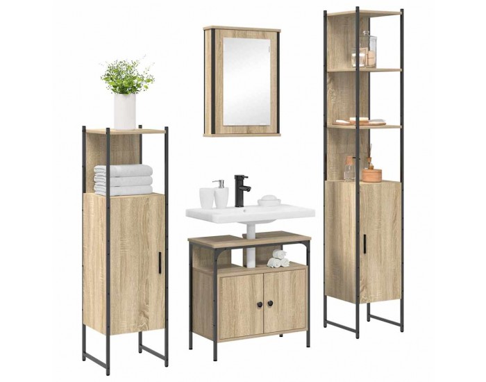 Sonata H Комплект мебели за баня 4 pcs дъб сонома 33 x 33 x 185.5 см