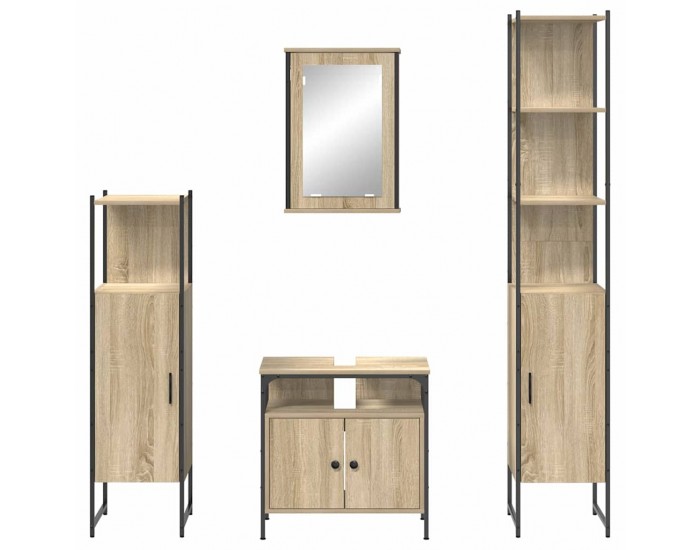 Sonata H Комплект мебели за баня 4 pcs дъб сонома 33 x 33 x 185.5 см