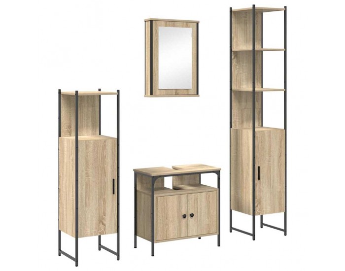 Sonata H Комплект мебели за баня 4 pcs дъб сонома 33 x 33 x 185.5 см