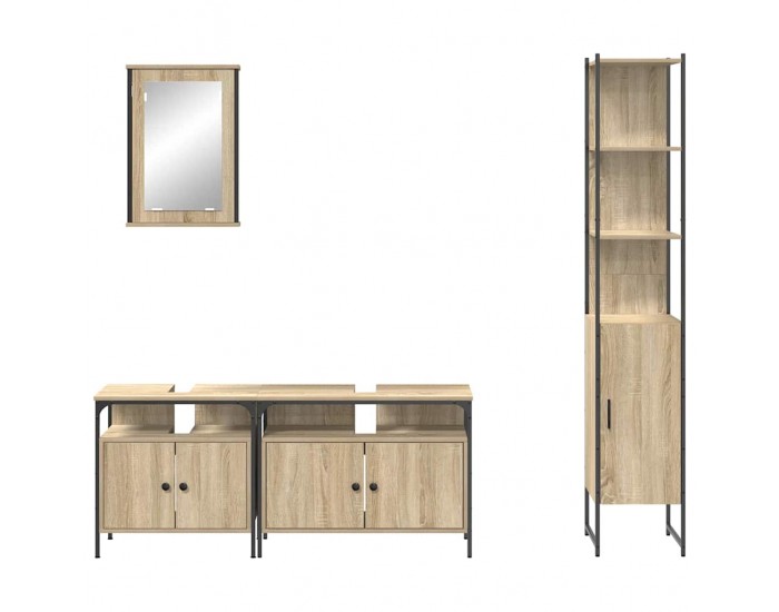 Sonata H Комплект мебели за баня 4 pcs дъб сонома 33 x 33 x 185.5 см