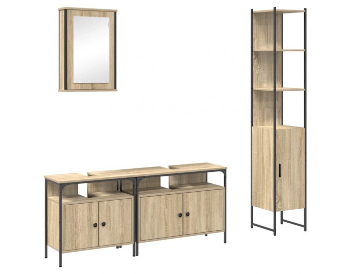 Sonata H Комплект мебели за баня 4 pcs дъб сонома 33 x 33 x 185.5 см