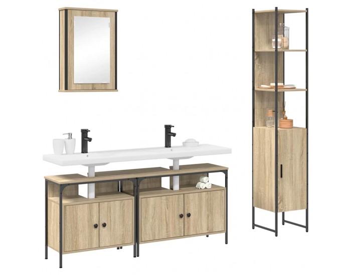 Sonata H Комплект мебели за баня 4 pcs дъб сонома 33 x 33 x 185.5 см