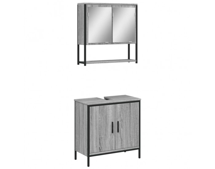 Sonata H Комплект мебели за баня от 2 части сив сонома инженерно дърво