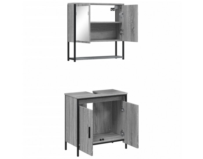 Sonata H Комплект мебели за баня от 2 части сив сонома инженерно дърво