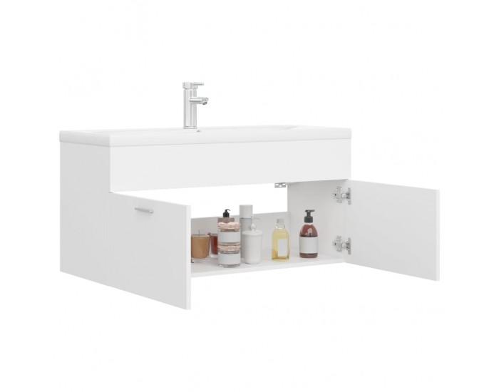 Sonata H Шкаф за баня с вградена мивка, бял, ПДЧ
