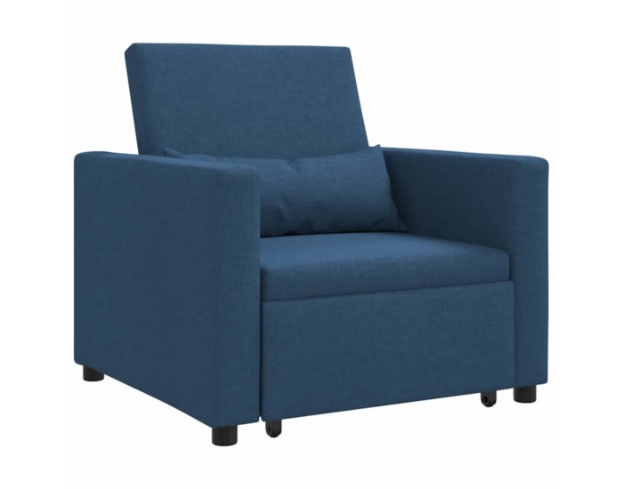 Sonata H Единичен диван легло с колела Синьо 90 x 165 x 87 см текстил