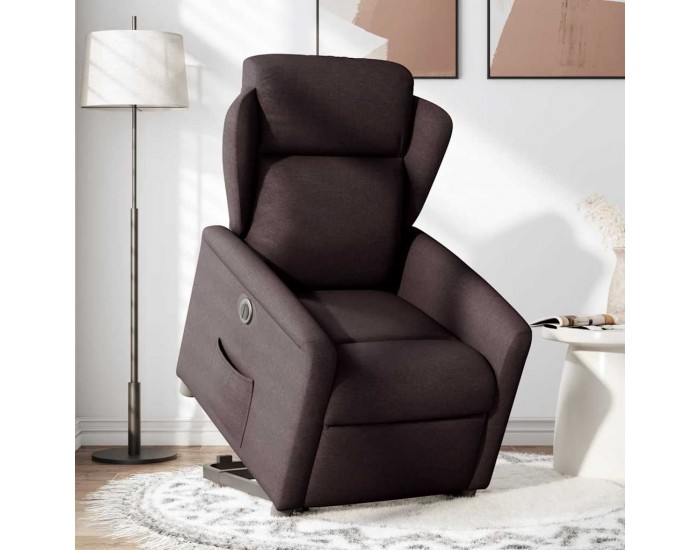 Sonata H Електрически изправящ реклайнер стол, тъмнокафяв, текстил