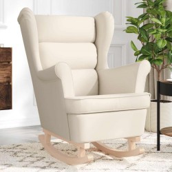 Sonata H Люлеещ се стол бял 74x90x102 cm Linen - Мека мебел