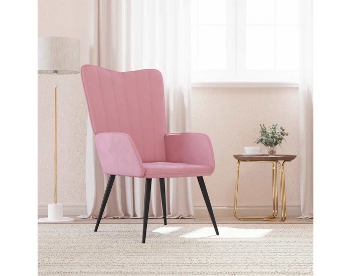 Sonata H Релаксиращ стол, розов, кадифе