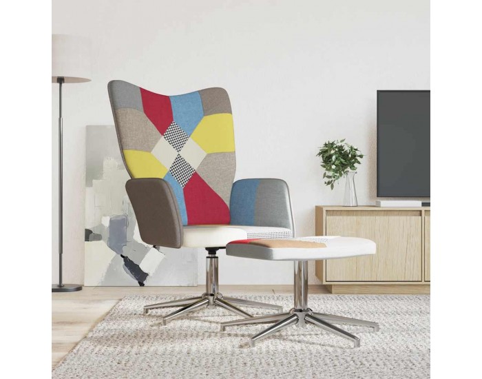 Sonata H Релаксиращ стол с табуретка, пачуърк, плат