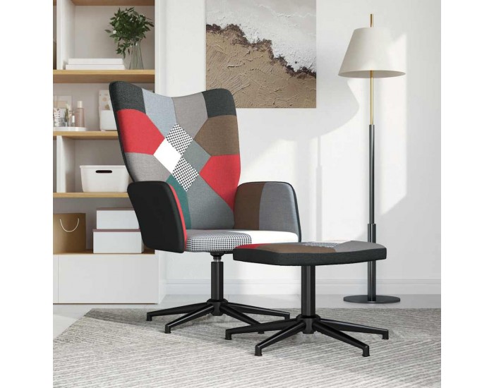 Sonata H Релаксиращ стол с табуретка, пачуърк, плат