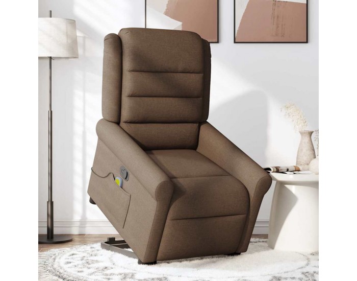 Sonata H Изправящ масажен реклайнер стол, кафяв, текстил