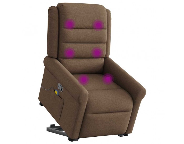 Sonata H Изправящ масажен реклайнер стол, кафяв, текстил