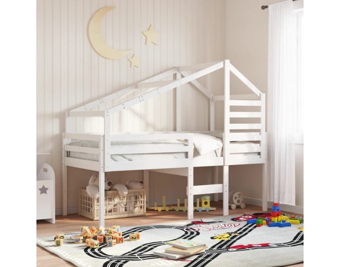 Sonata H Покрив за детско легло, бял, 188x97x113 см, бор масив