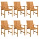 Sonata H Градински столове за хранене 6 pcs Кафяво 59 x 62.5 x 89 см