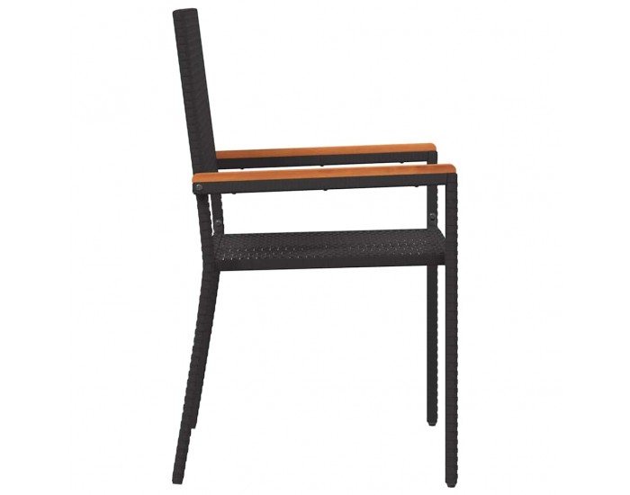 Sonata H Струпваеми градински столове 4 pcs Черен и кафяв