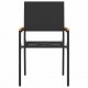 Sonata H Струпваеми градински столове 4 pcs Черен и кафяв