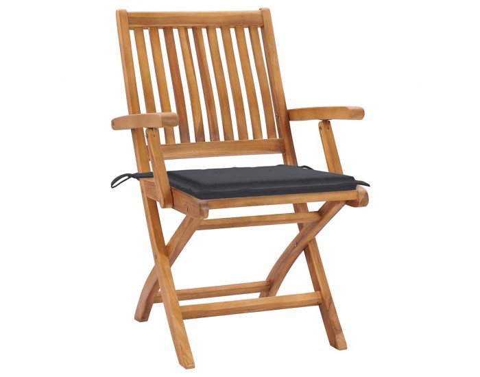 Sonata H Градински столове, 2 бр, възглавници антрацит, тик масив