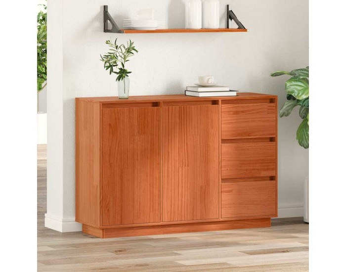 Sonata H Служебен шкаф Кафяво 111 x 34 x 75 см Масивна борова дървесина