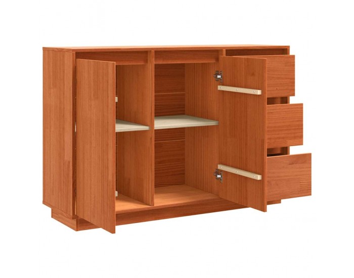 Sonata H Служебен шкаф Кафяво 111 x 34 x 75 см Масивна борова дървесина