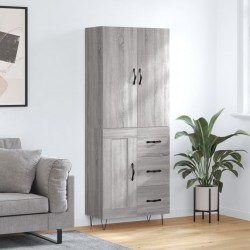 Sonata H Висок шкаф, сив сонома, 69,5x34x180 см, инженерно дърво - Шкафове, Витрини, Модулни секции