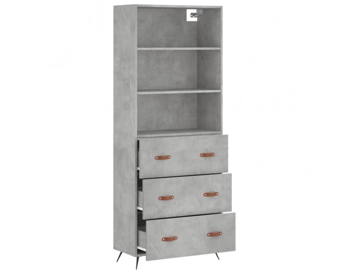 Sonata H Висок шкаф, бетонно сив, 69,5x34x180 см, инженерно дърво