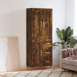 Sonata H Висок шкаф, опушен дъб, 69,5x34x180 см, инженерно дърво - Шкафове, Витрини, Модулни секции