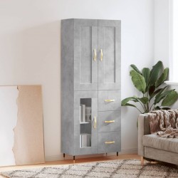 Sonata H Висок шкаф, бетонно сив, 69,5x34x180 см, инженерно дърво - Шкафове, Витрини, Модулни секции