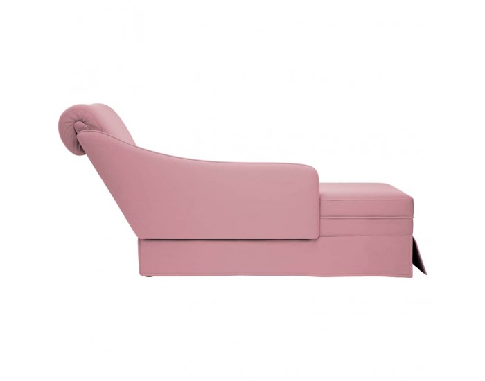 Sonata H Кушетка с болстер и десен подлакътник, розов, кадифе